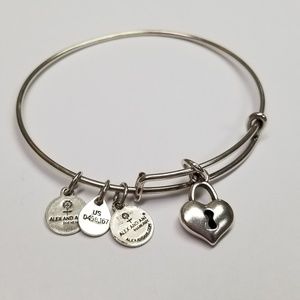 Alex & Ani heart/locket bracelet, silver